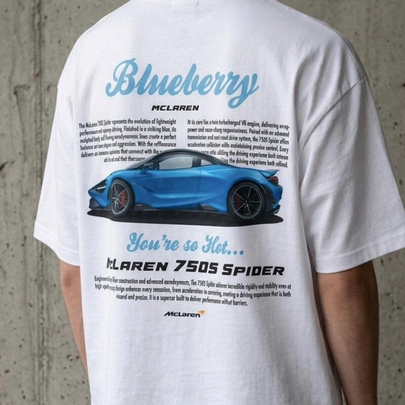 koszulka z McLarenem 750S Spider – Blueberry Cartee