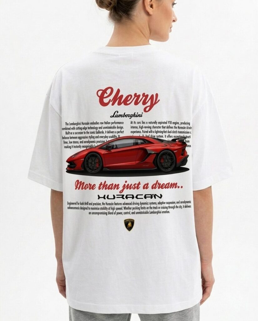 koszulka Cherry Lamborghini Huracan STJ widok z tyłu – Cartee.pl