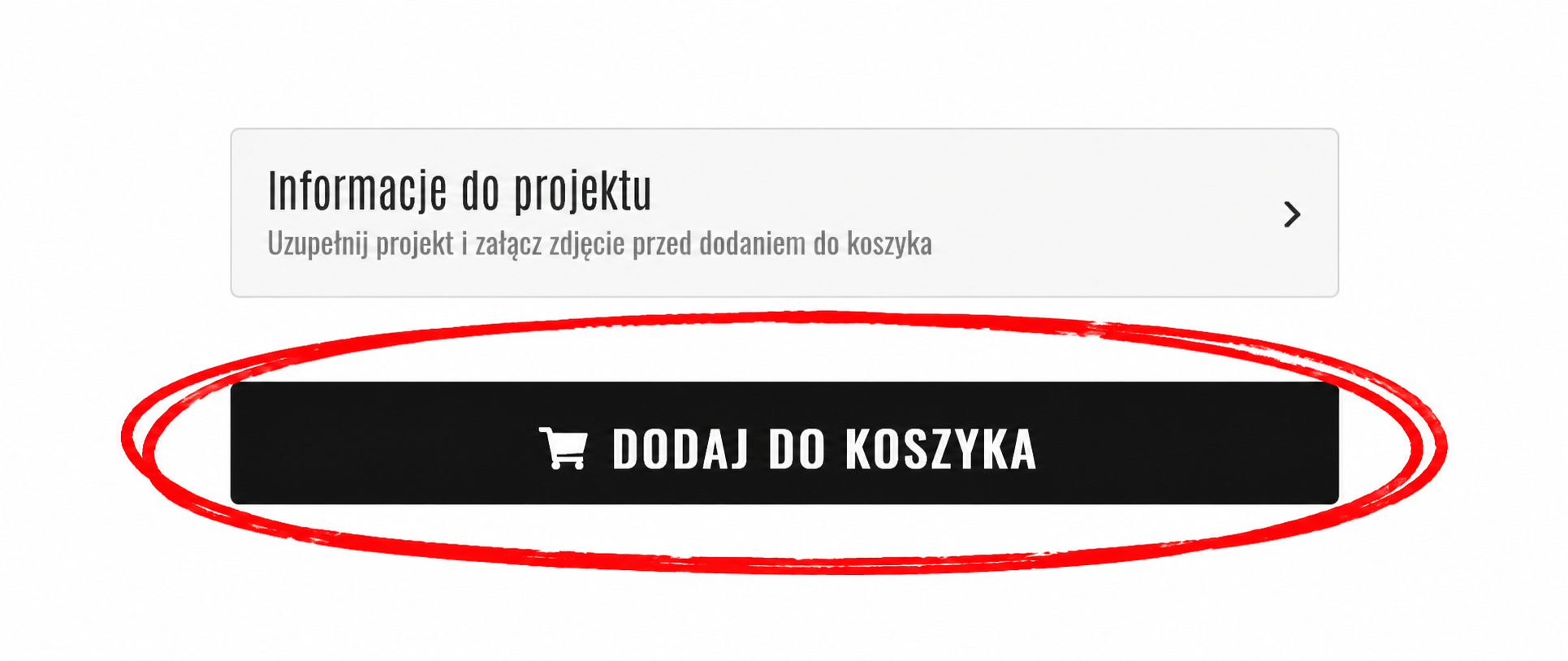 Przycisk Dodaj do koszyka zaznaczony czerwonym okręgiem.